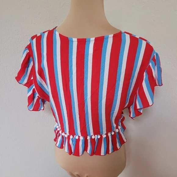 Lovers & Friends Ride the Waves Red Striped Top - Picture 5 of 5